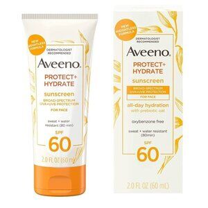 Aveeno Protect & Hydrate Face Lotion SPF 60 Sweat Resistant 2oz., 022023, 6 Ct